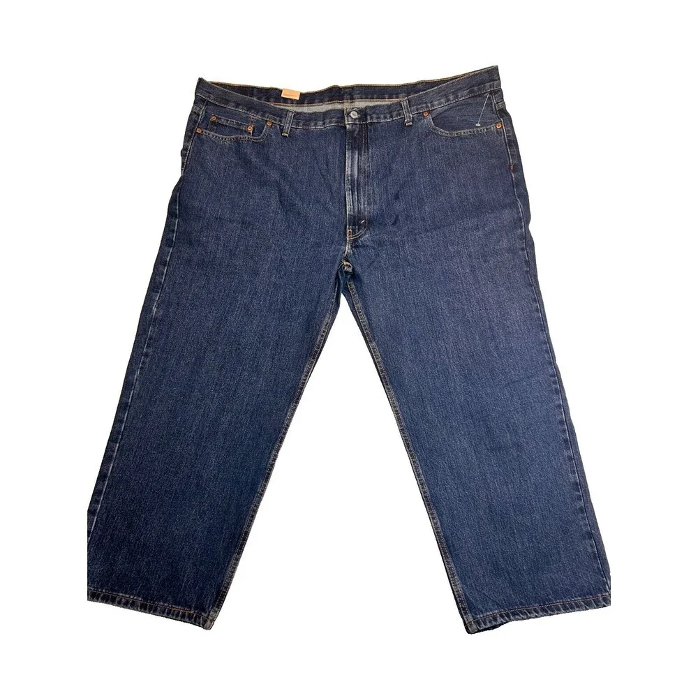 Levis 550 Jeans Mens 52X28 Relaxed Fit 100% Cotton Pants Dark Wash Straight Leg